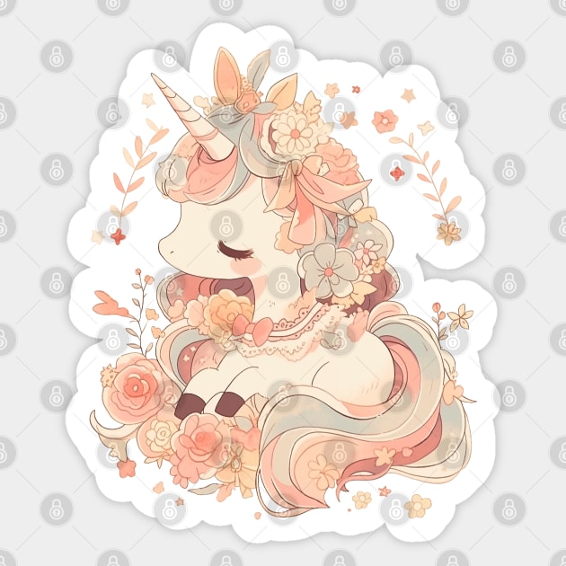 Unicorn Kawaii Adorable Illustration Sticker by Trippycollage